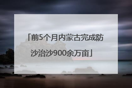 前5个月内蒙古完成防沙治沙900余万亩