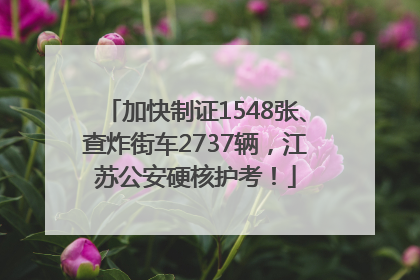 加快制证1548张、查炸街车2737辆，江苏公安硬核护考！
