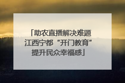助农直播解决难题 江西宁都“开门教育”提升民众幸福感