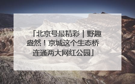 北京号最精彩｜野趣盎然！京城这个生态桥连通两大网红公园