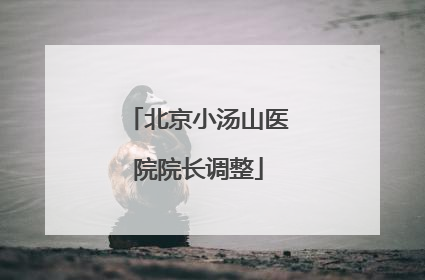 北京小汤山医院院长调整