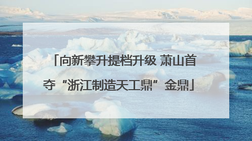 向新攀升提档升级 萧山首夺“浙江制造天工鼎”金鼎