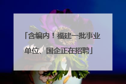 含编内！福建一批事业单位、国企正在招聘