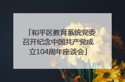 和平区教育系统党委召开纪念中国共产党成立104周年座谈会