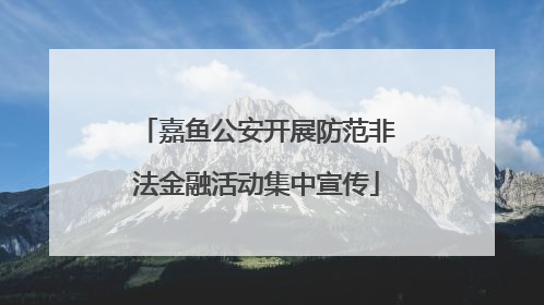 嘉鱼公安开展防范非法金融活动集中宣传