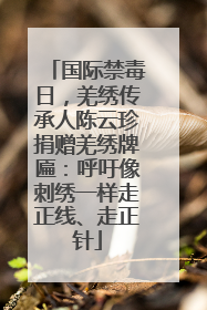 国际禁毒日，羌绣传承人陈云珍捐赠羌绣牌匾：呼吁像刺绣一样走正线、走正针
