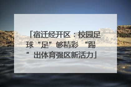 宿迁经开区：校园足球“足”够精彩 “踢”出体育强区新活力