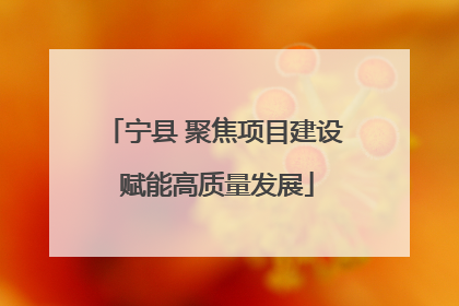宁县 聚焦项目建设 赋能高质量发展