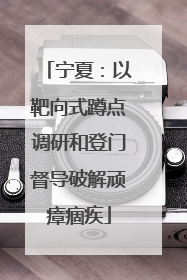 宁夏：以靶向式蹲点调研和登门督导破解顽瘴痼疾