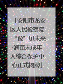 安阳市龙安区人民检察院“豫”见未来·润苗未成年人综合保护中心正式揭牌