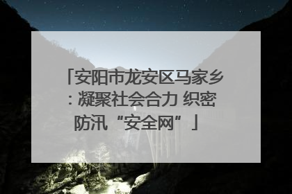 安阳市龙安区马家乡：凝聚社会合力 织密防汛“安全网”
