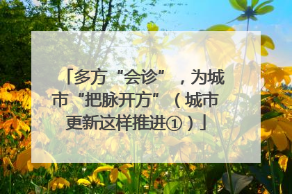多方“会诊”，为城市“把脉开方”（城市更新这样推进①）