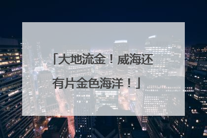 大地流金！威海还有片金色海洋！