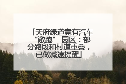 天府绿道竟有汽车“敞跑” 园区：部分路段和村道重叠，已做减速提醒