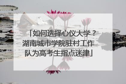 如何选择心仪大学？湖南城市学院驻村工作队为高考生指点迷津