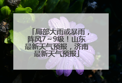 局部大雨或暴雨，阵风7～9级！山东最新天气预报，济南最新天气预报