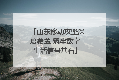 山东移动攻坚深度覆盖 筑牢数字生活信号基石