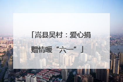 嵩县吴村：爱心捐赠情暖“六一”