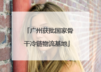 广州获批国家骨干冷链物流基地