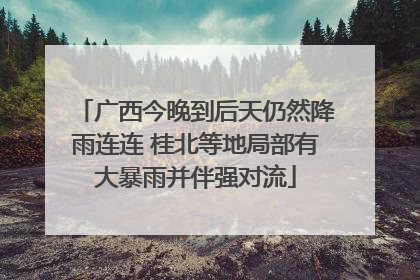 广西今晚到后天仍然降雨连连 桂北等地局部有大暴雨并伴强对流