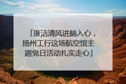 廉洁清风进脑入心，扬州工行这场航空馆主题党日活动扎实走心