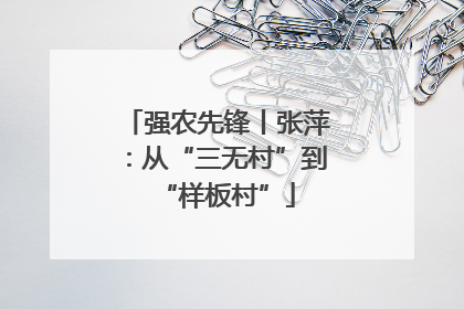 强农先锋丨张萍：从“三无村”到“样板村”