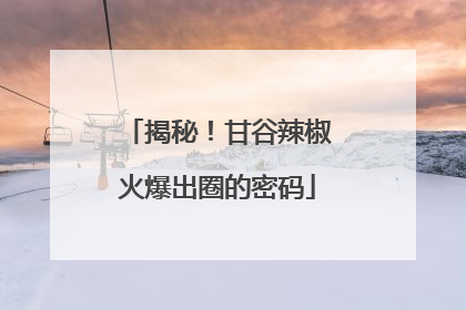 揭秘！甘谷辣椒火爆出圈的密码