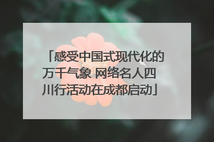 感受中国式现代化的万千气象 网络名人四川行活动在成都启动