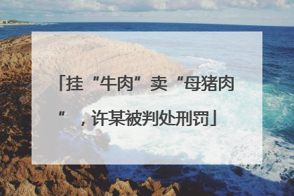 挂“牛肉”卖“母猪肉”，许某被判处刑罚