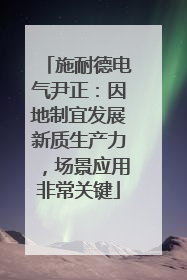 施耐德电气尹正：因地制宜发展新质生产力，场景应用非常关键