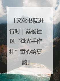 文化书院进行时｜桑杨社区“微光手作社”童心绘夏韵