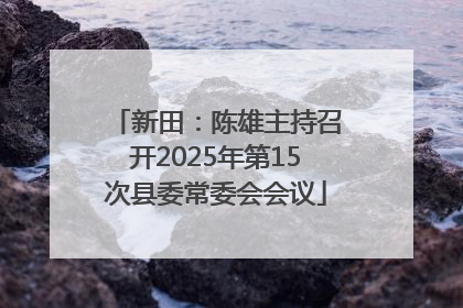 新田：陈雄主持召开2025年第15次县委常委会会议