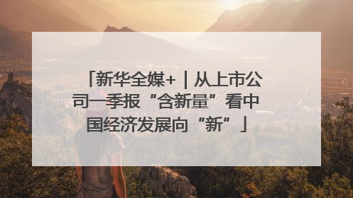 新华全媒+｜从上市公司一季报“含新量”看中国经济发展向“新”
