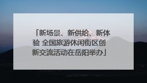 新场景、新供给、新体验 全国旅游休闲街区创新交流活动在岳阳举办