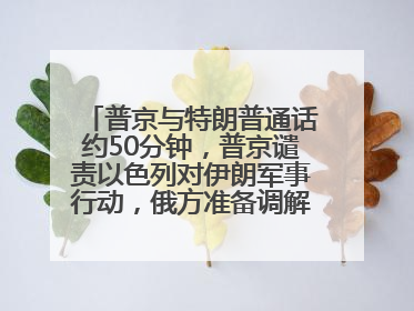 普京与特朗普通话约50分钟，普京谴责以色列对伊朗军事行动，俄方准备调解以伊冲突