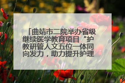 曲靖市二院举办省级继续医学教育项目“护教研管人文五位一体同向发力，助力提升护理效能学习班”
