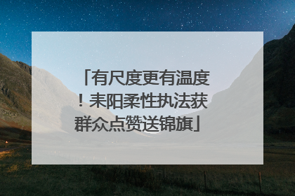 有尺度更有温度！耒阳柔性执法获群众点赞送锦旗