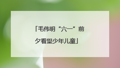 毛伟明“六一”前夕看望少年儿童