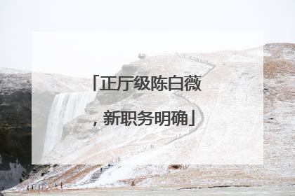 正厅级陈白薇，新职务明确