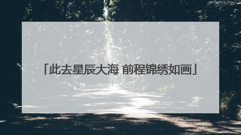 此去星辰大海 前程锦绣如画