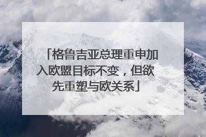 格鲁吉亚总理重申加入欧盟目标不变，但欲先重塑与欧关系