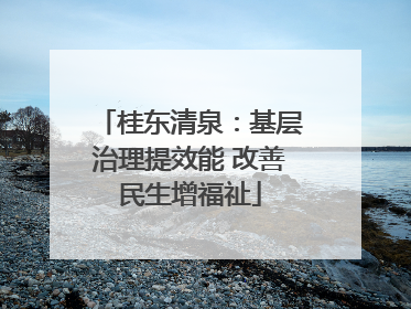 桂东清泉：基层治理提效能 改善民生增福祉