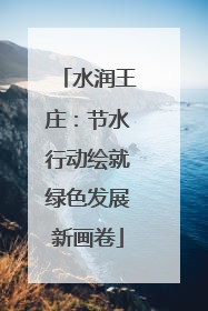水润王庄：节水行动绘就绿色发展新画卷