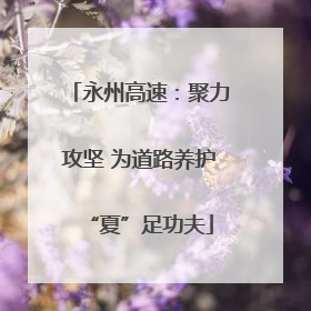 永州高速：聚力攻坚 为道路养护“夏”足功夫