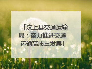 汶上县交通运输局：奋力推进交通运输高质量发展
