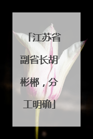 江苏省副省长胡彬郴，分工明确