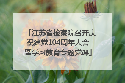 江苏省检察院召开庆祝建党104周年大会暨学习教育专题党课