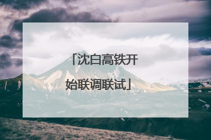 沈白高铁开始联调联试