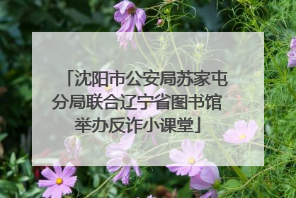 沈阳市公安局苏家屯分局联合辽宁省图书馆举办反诈小课堂