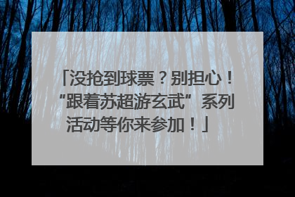 没抢到球票？别担心！“跟着苏超游玄武”系列活动等你来参加！